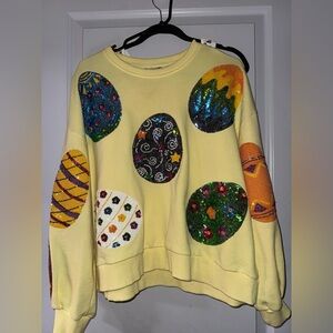 Queen of sparkles oversized sweater size S EUC